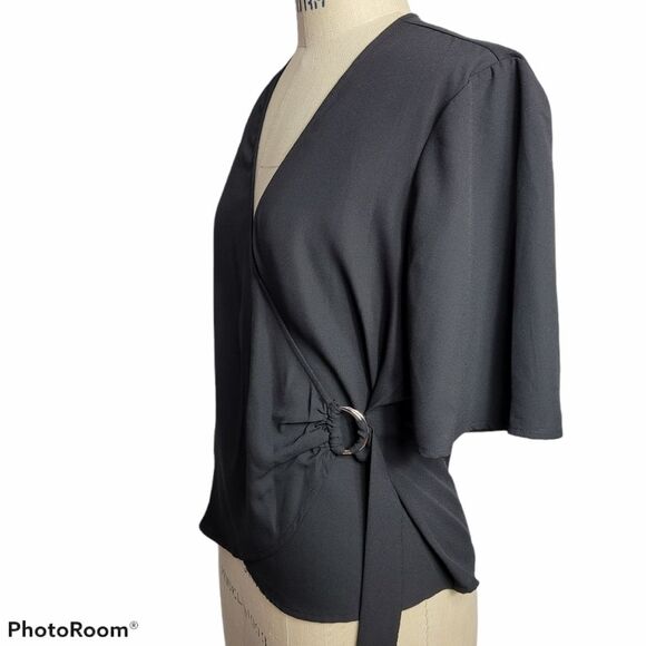 Bcbgeneration Elbow Sleeve Wrap Top Size SMALL - Picture 10 of 13